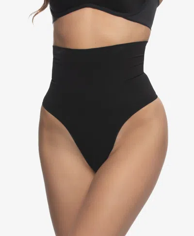 Felina Women's Bodycon Seamless Sculpting Thong Panty In Black