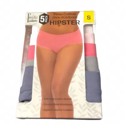 Felina Women's Cotton Stretch Hipster, 5 Pack In Blue Multi