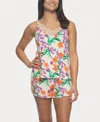 Felina Women's Desiree Short Sleeve Pajama Camisole And Short Set In Romantic Tropical
