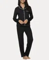 Felina Women's Jessie 2 Pc. Long Sleeve Pajama Set In Black