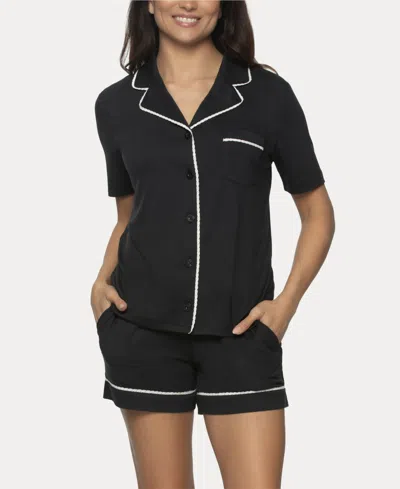Felina Women's Jessie 2 Pc. Pajama Short Set In Black