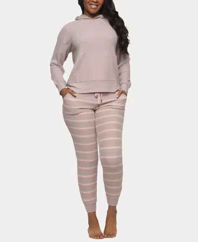 Felina Women's Jolie Pullover Hoodie And Jogger Lounge Set In Purple Dove