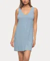 Felina Lauren Linen Blend Tank Chemise In Blue
