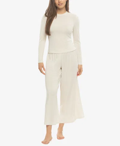 Felina Women's Lena Modal Linen Long Sleeve And Pants Set Style 950226 In Neutral