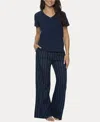 Felina Mirielle Pajamas In Peacoat With Ivory Pinstripe