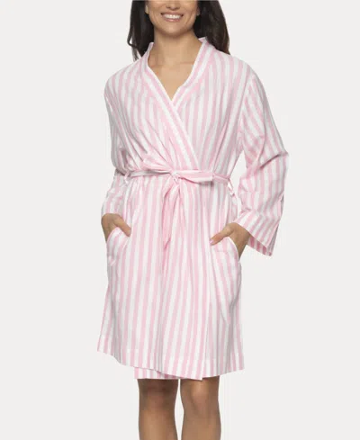 Felina Women's Mirielle Robe In Sea Pink Stripe