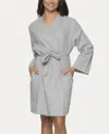 Felina Women's Mirielle Robe In Silver Sconce With White Pinstripe