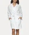 Felina Women's Mirielle Robe In White With Gray Pinstripe