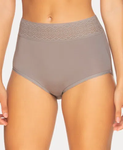 Felina Women's Serene Modal And Lace Brief Underwear In Gull
