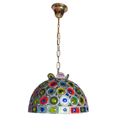Pre-owned Felipe Derflingher Brutalist Pendant Lamp By  For Feders, Blown Glass, 1960, Mexi In Transparent