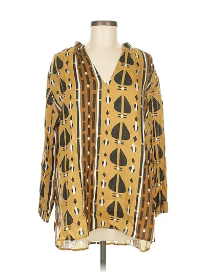 Pre-owned Felix 3/4 Sleeve Blouse In Gold