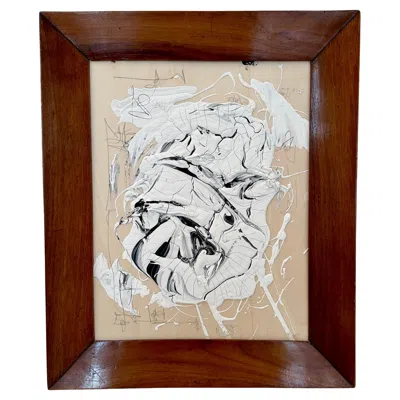 Pre-owned Felix Bachmann Contemporary Abstract Painting By , Biedermeier Frame, 2023 In Brown