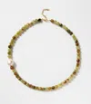 Felix Z Gemstone And Pearl Necklace In Multi In Green