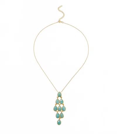 Felix Z Gemstone Chandelier Necklace In Amazonite In Multi