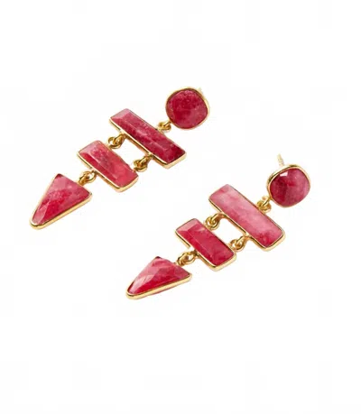 Felix Z Gemstone Dangle Earrings In Ruby