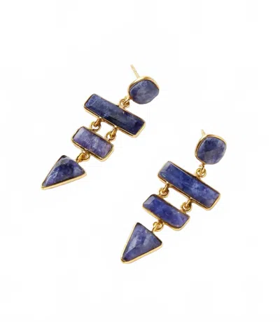 Felix Z Gemstone Dangle Earrings In Sapphire Blue