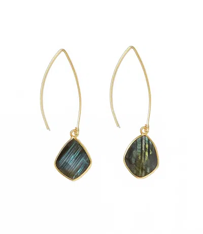 Felix Z Gemstone Drop Earrings In Labradorite In Gold
