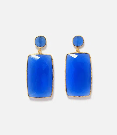 Felix Z Gemstone Statement Earrings In Blue
