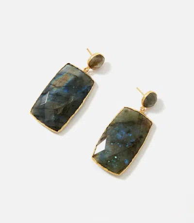 Felix Z Gemstone Statement Earrings In Labradorite In Multi