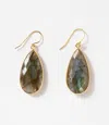 Felix Z Large Natural Gemstone Earrings In Labradorite In Gold