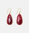 Felix Z Large Natural Gemstone Earrings In Ruby/gold In Red