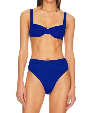 Fella Casanova Textured Jersey Bikini Top In Blue
