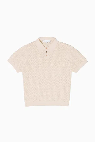Fella Men's Neutrals Lionel Creme Knitted Polo In Pink