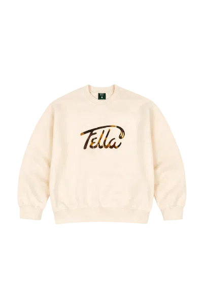 Fella Neutrals Gavan Oversized Camo Crewneck Sweater In Multi