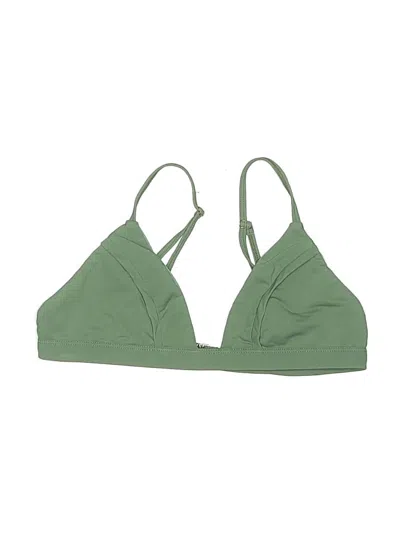 Pre-owned Fella Swimsuit Top Green Solid Pattern Swimwear