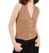 Feller Camila Lace Argyle Vest In Brown In Brown