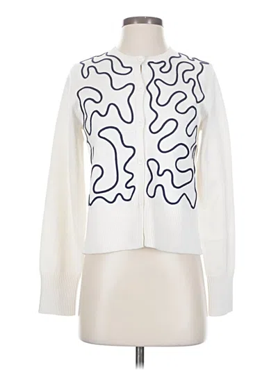 Pre-owned Feller Cardigan Sweater In White