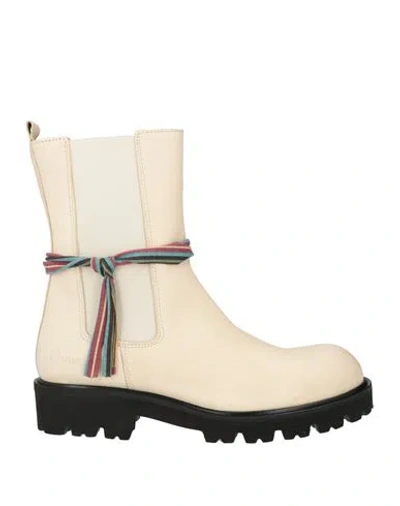Felmini Woman Ankle Boots Ivory Size 8 Leather In White