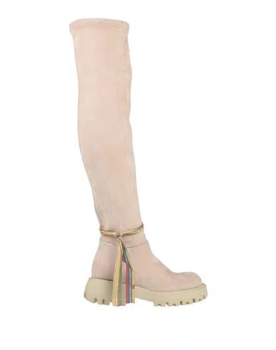 Felmini Woman Boot Beige Size 9 Textile Fibers