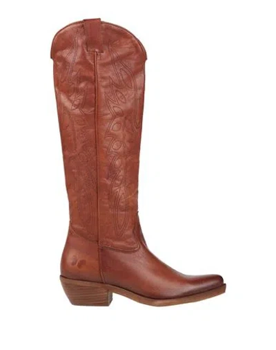 Felmini Woman Boot Tan Size 8 Leather In Brown