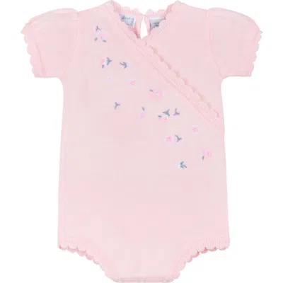 Feltman Brothers Babies'  Blossoms Cotton Knit Bodysuit In Pink