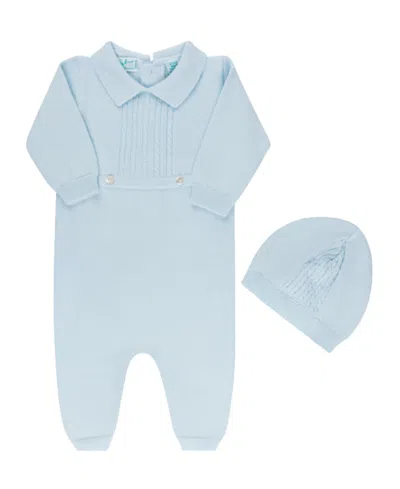 Feltman Brothers Boys' Cable Knit Longall With Hat - Baby In Blue
