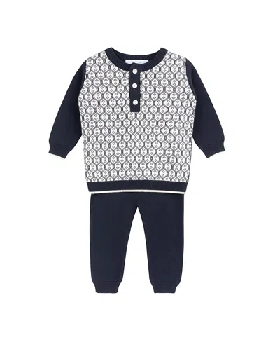 Feltman Brothers Boys' Diamond Jacquard Knit Set - Baby, Little Kid In Navy