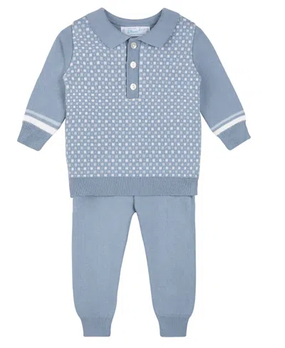 Feltman Brothers Boys' Geo Knit Polo Set - Baby, Little Kid In Blue