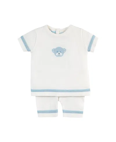 Feltman Brothers Boys' Knit Teddy Bear Set - Baby, Little Kid In Ivory