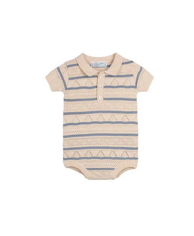 Feltman Brothers Boys' Pointelle Striped Knit Romper - Baby In Neutral