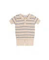 Feltman Brothers Boys' Pointelle Striped Knit Set - Little Kid In Brown