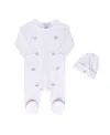 Feltman Brothers Boys' Vehicle Embroidered Cotton Romper With Hat - Baby In White
