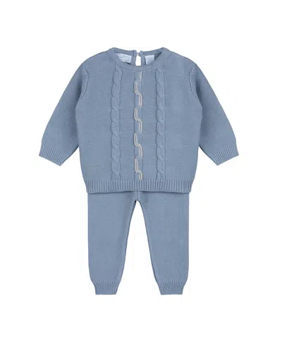 Feltman Brothers Boys' Vertical Cable Knit Set - Baby, Little Kid In Vintage Blue