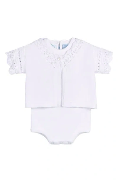 Feltman Brothers Babies'  Cotton Cardigan & Bodysuit Set In White