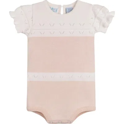 Feltman Brothers Babies'  Cotton Pointelle Contrast Bodysuit In Pink