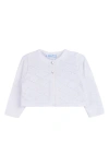 Feltman Brothers Babies'  Cotton Pointelle Crop Cardigan In White