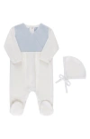 FELTMAN BROTHERS FELTMAN BROTHERS FAUX WRAP COTTON BLEND VELOUR FOOTIE & HAT SET