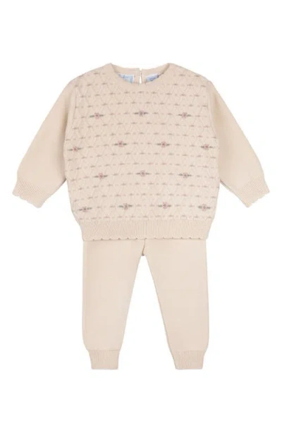 Feltman Brothers Babies'  Garden Knit Sweater & Pants Set In Neutral