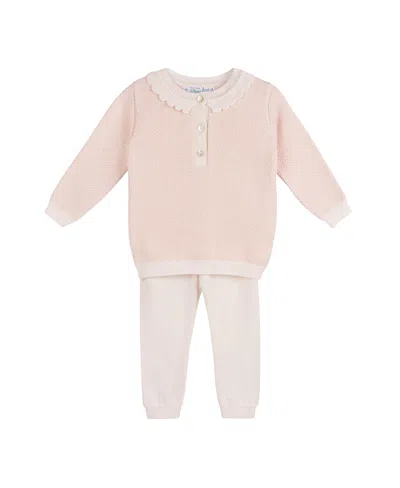 Feltman Brothers Girls' Chevron Knit Set - Baby, Little Kid In Blush