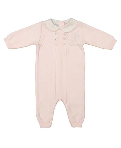 Feltman Brothers Girls' Diamond Lattice Knit Longall - Baby In Pink